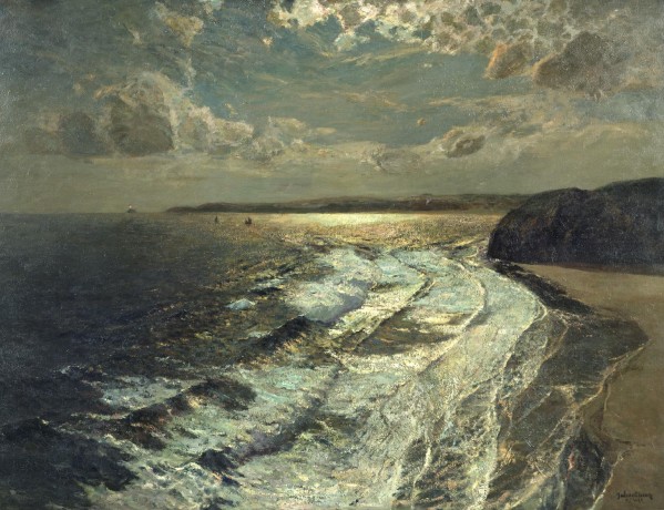 Moonlit Shore by Julius Caesar Ibbetson
